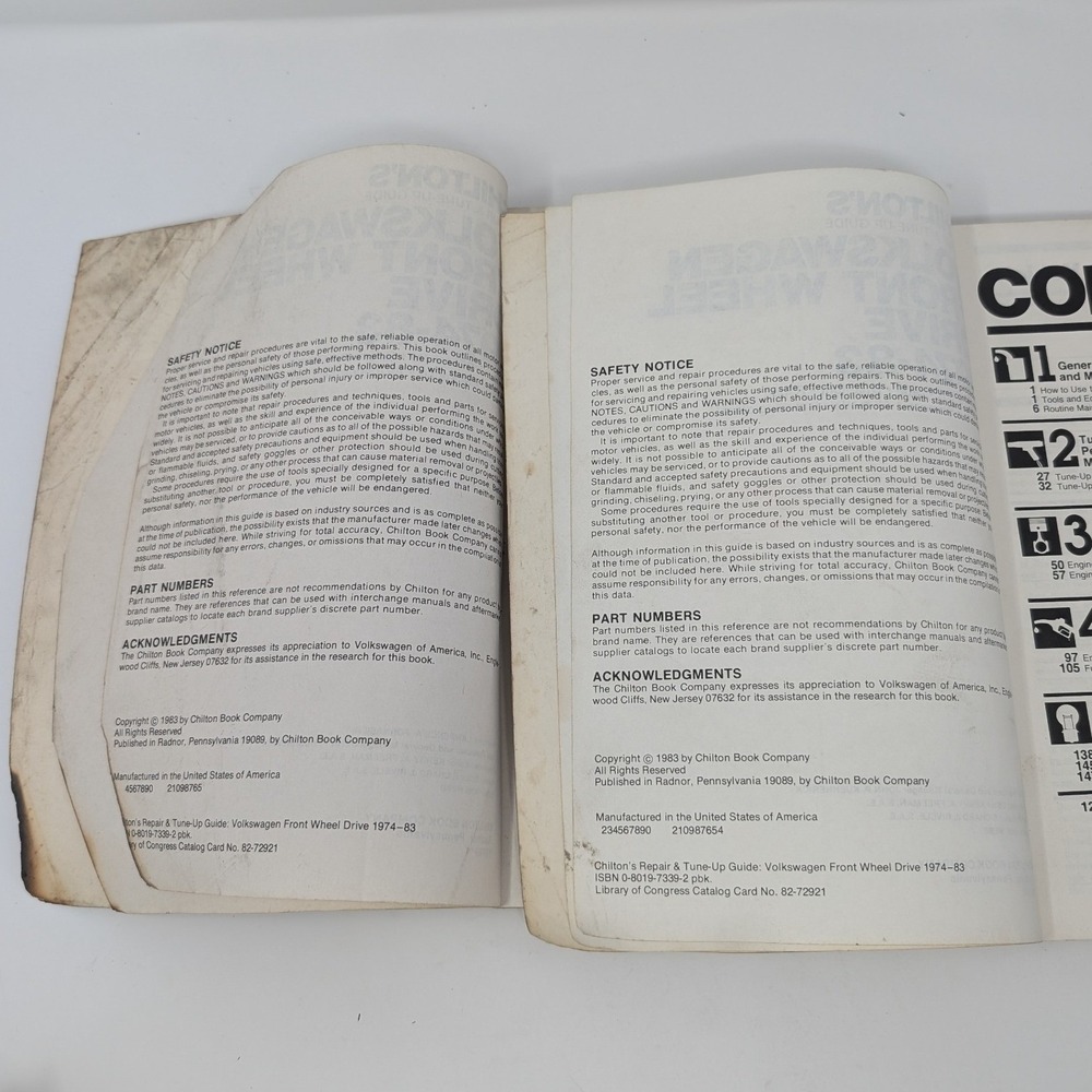 Chilton Volkswagen Front Wheel Drive 1974-83 Repair Manuals Rabbit GTI Jetta 2pk - Picture 6 of 13